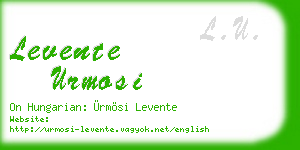 levente urmosi business card