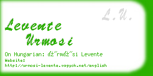 levente urmosi business card